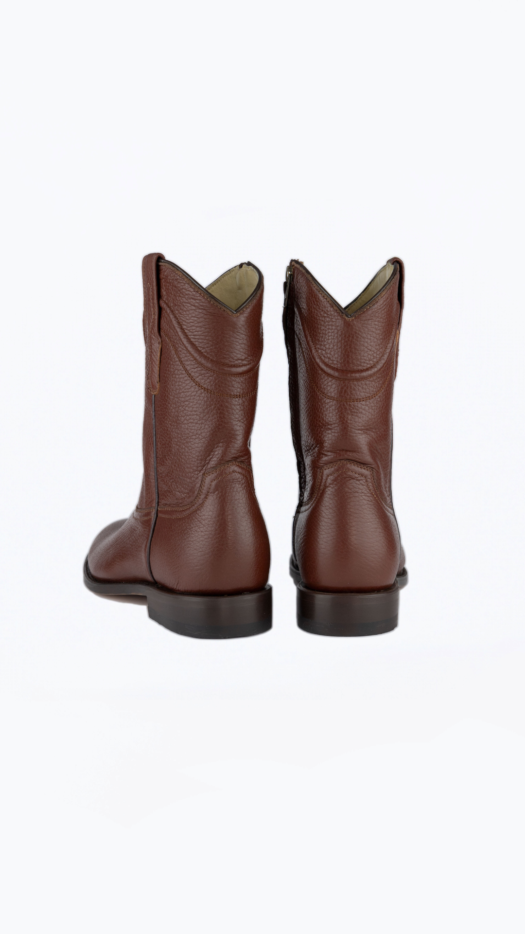 Bota roper piel genuina de venado color nogal