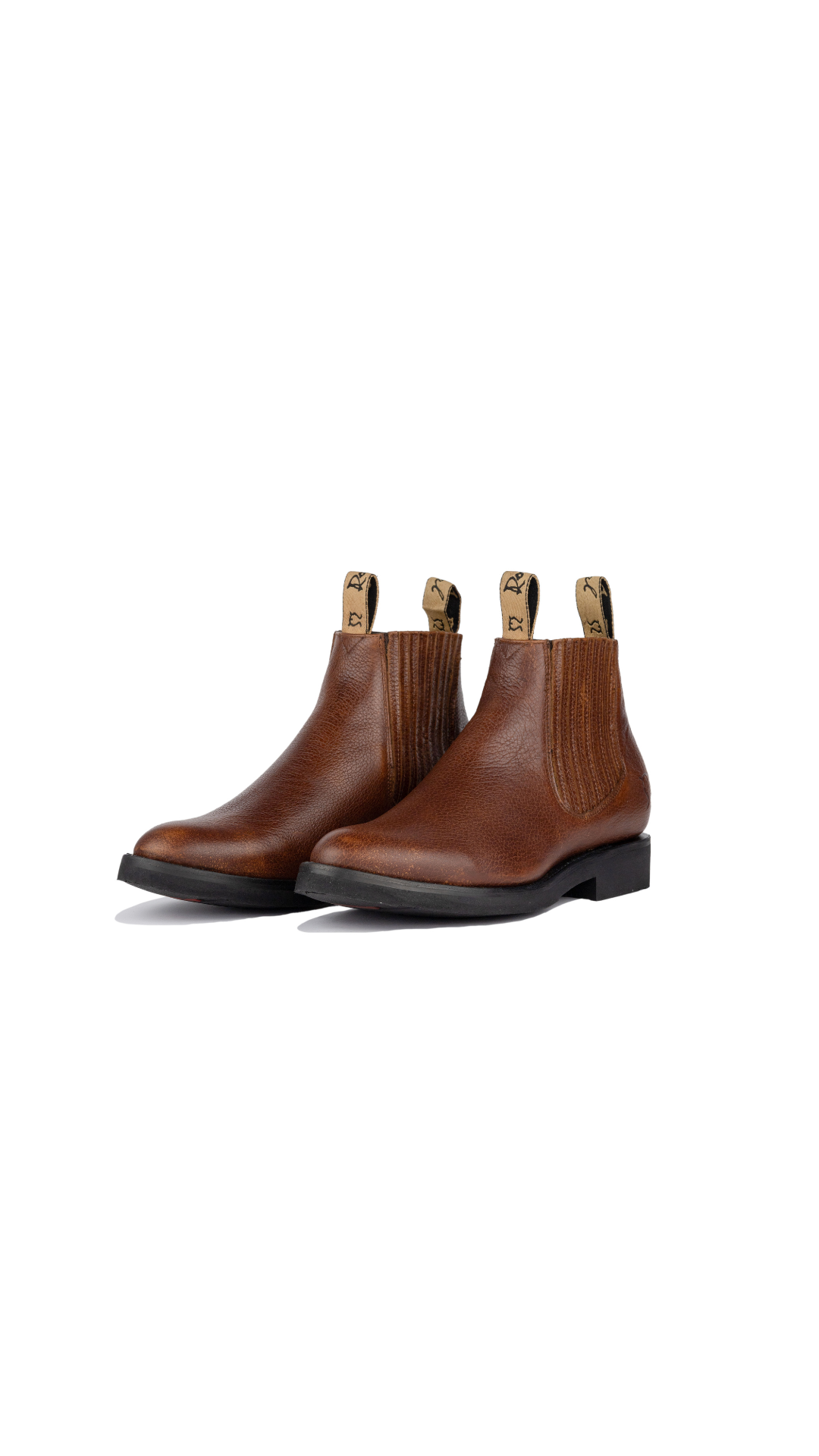 Botin charro color Nogal suela hule vulcanizado Mod. Hidalgo